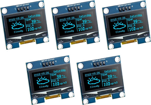 Hosyond 5 Pcs 1.3 Inch IIC I2C OLED Display Module 128x64 Pixel SH1106