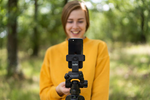DaVoice 360 Tripod Phone Mount Adapter, Rotating Holder, Compatible with iPhone Smartphone Camera Stand, Universal Cell