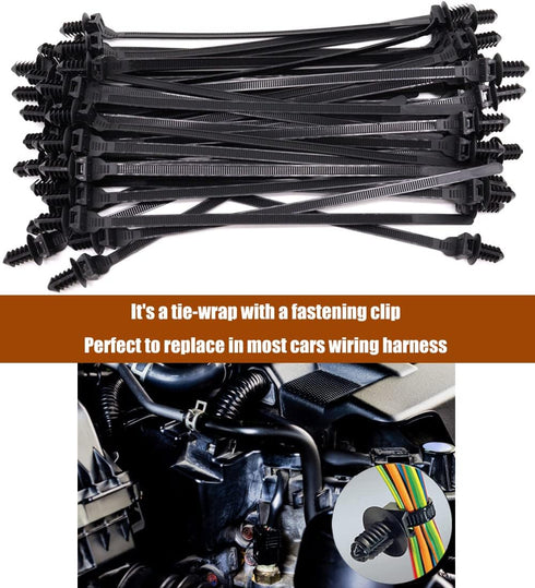Benliu 50 Pcs Heavy Duty Nylon Cable Zip Tie, 8.3x0.2 inch Self Locking Assortment in Black