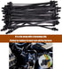 Push Mount Zip Ties, 8 inch Cable Zip Tie Black Wire Tie with Push Pin for Indoor and Outdoor (100 Pack)