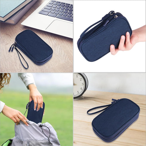 Travel Cable Organizer, Electronics Accessories Bag for Charger, Phone, Memory Card, Travel Gadget Bag, Blue