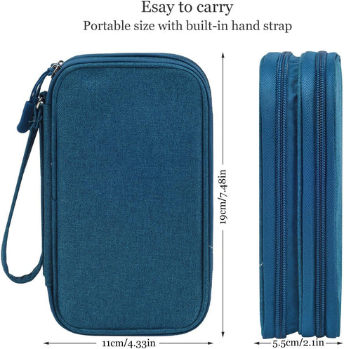 Electronic Organizer Travel Cable Accessories Bag, Waterproof Electronic Organizer Case, Accessories Organizer Bag for Power Bank, Charging Cords, Chargers, USB Cable, Earphones (Dark Green) by CAOODKDK