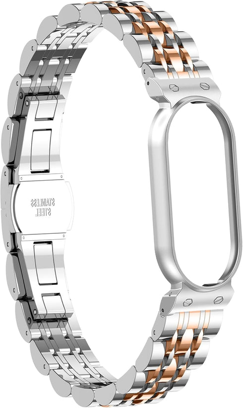 Gheper Stainless Steel Watchband Compatible with Plaud NotePin AI Voice Recorder Metal Protective Bezel Frame Case