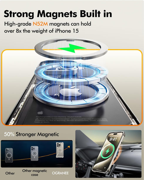 Z Case for iPhone 15 Pro Max, Frameless with MagSafe Kickstand, 360° Rotatable, Ultra Thin Metal Hard Case