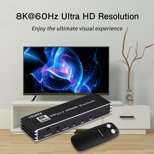 8K 2.1 2.1 2 1 8K@60Hz, 4K@144Hz, 4K@120Hz, 1080P@240Hz, 2.3, 3D, Dolby PS5 Enbuer HDMI Switch, HDMI Switcher in Out