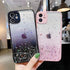 siduater Strap Holder Case for 6.1" iPhone 12 with Wristband Kickstand, Bling Glitter Sparkle Clear Cover (Pink)