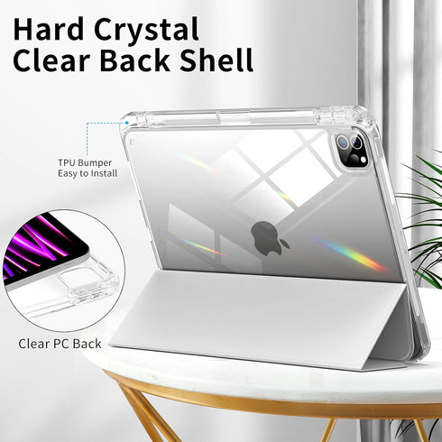 aoub 11 inch 4th/3rd 2022/2021, 11" 2nd 1st 2020 2018 Crystal Case for iPad Pro Generation Hard Clear Back with Pencil
