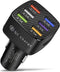 Amiss Car Charger Adapter, 6 USB Multi Port Fast Charger with QC 3.0, Fit for iPhone 13/12/11, Samsung Galaxy