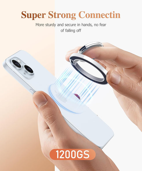 GVIEWIN 17/16/15/14/13/12 Magnetic Phone Ring Holder, Compatible with MagSafe Phone Grip with Adjustable Stand, Magnet