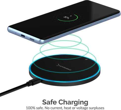 SABRENT 10W qi Wireless Fast Charger Pad, Universally Compatible with All qi Enabled Phones, Black
