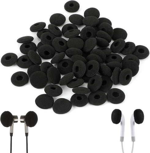 Trinkrittey 50 Pcs Earbud Sponge Cover Protector 18mm Soft Foam Earbud Tips Cushions