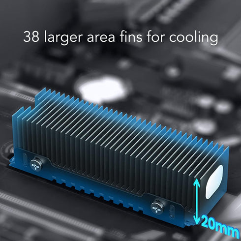 M.2 SSD Cooler with Thermal Pad for PC Office, 2280 M.2 SSD Heatsink with 38 Cooling Fins for Effective Heat Dissipation