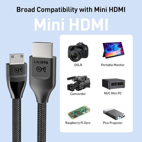48Gbps 8K 2.1 3.3ft, 8K@60Hz 4K@240Hz Cable Matters Mini HDMI to HDMI Cable - Supports / with HDR, MiniHDMI Cable Works