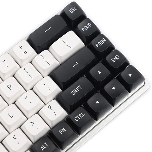 YMDK YSA Ball Shape Double Shot PBT Keycaps for MX Keyboard, 104 87 61 Melody 96 KBD75 ID80 GK64 SP84 (Black White Mix)