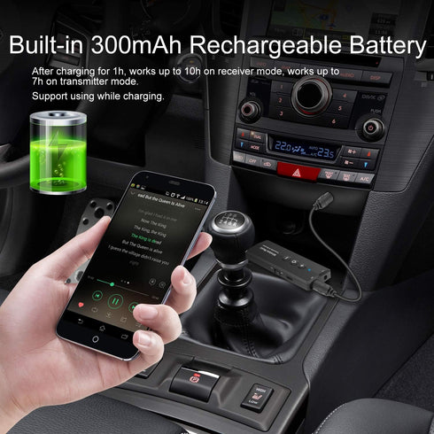 Upgraded Bluetooth 5.3 Transmitter 3-in-1, Portable Wireless Rechargeable Adapter for TV PC, Stereo Audio Receiver