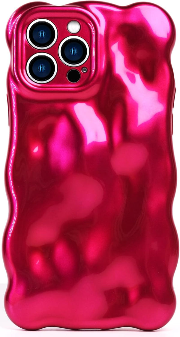 Qokey Bling Glitter Phone Case for iPhone 15 Pro Max, Shockproof Camera Lens Protection, Warm Rose