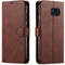 STARSHOP Samsung Galaxy S7 Phone Case Cover with Tempered Glass Screen Protector, PU Leather Wallet, Brown