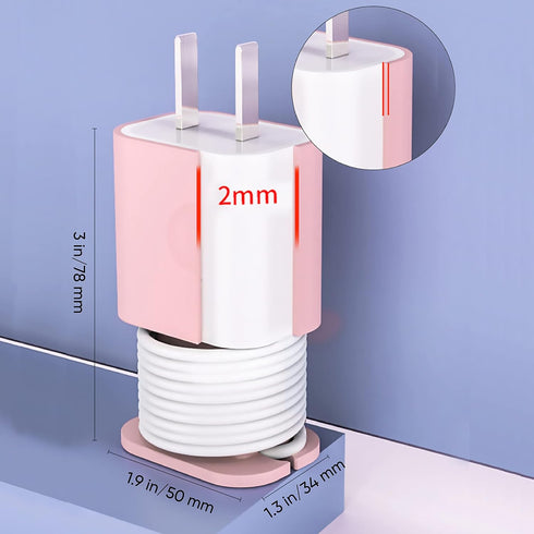 365Home 4-Pack 2 In 1 Silicone Charger Protector with Cord Wrap, Compatible with 18W/20W Charger