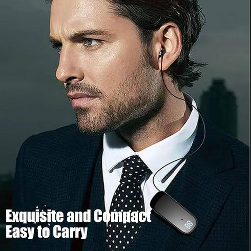 Clip On Bluetooth Earphones, Retractable Headphones, Collar Clip Headsets with LED Battery Display, v5.2