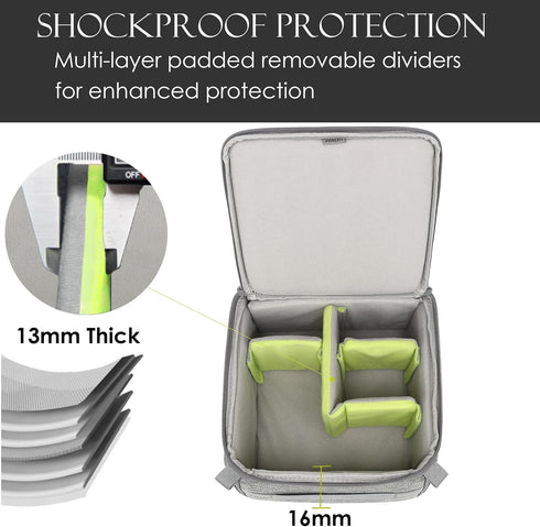 Mini SLR Camera Insert Bag, Shockproof & Pressure-proof Dual Opening Lens Cube Case, Compatible for Canon, Sony, Fuji