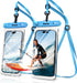 Waterproof Phone Pouch 8'', IPX8 Case with Lanyard for iPhone 15 14 13 12 11 Pro Max, 2 Pack/Blue