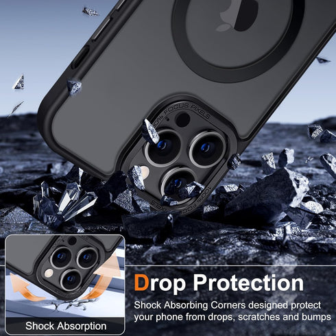 Hython iPhone 13 Pro Max Case - Magnetic Translucent Matte, 6.7", Slim Shockproof Bumper, Frosted Black, MagSafe