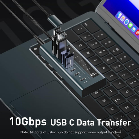 USB C Hub 7 in 1, 10Gbps USB C to USB C Adapter, Data & Charging for iMac, MacBook Pro/Air, XPS