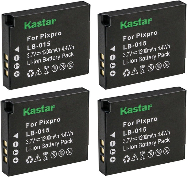 Kastar 4-Pack LB015 Battery Replacement for Kokad LB-015 Rechargeable Lithium-ion Battery, PIXPRO WPZ2