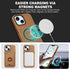 TUCCH Case for iPhone 15, Removable Card Wallet, RFID Blocking, Magnetic Wireless Charging, Brown, Compatible with