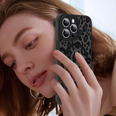 KANGHAR Case for iPhone 14 Pro, Compatible with Magsafe, Leopard Printed Pattern Cute Cheetah