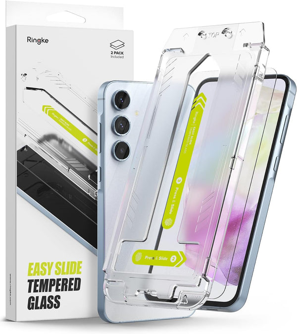 Ringke Easy Slide Tempered Glass Screen Protector for Samsung Galaxy A35 5G - 9H Hardness, Shatterproof, Case Friendly