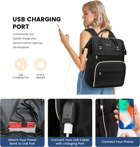 Backpack 15.6 Inch Backpack Backpack Pack LOVEVOOK Laptop Women, Work Woman for Teacher Nurse Bags, Computer College