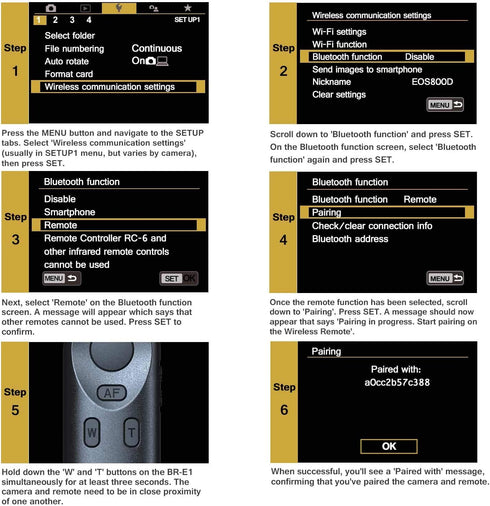 Wireless Camera Remote Control Shutter Release for Canon EOS Rebel SL2, SL3, 77D, R8, R5, R6 II, R6, PowerShot