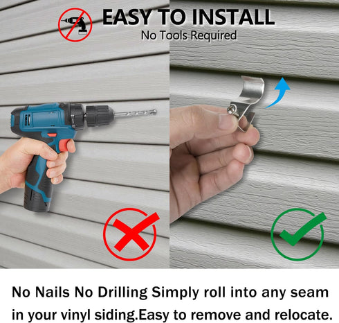 Ring Camera Vinyl Siding Wall Mounts, No Drill 360 Degree Adjustable for Ring Stick Up Cam & Indoor Cam (2 Pack)