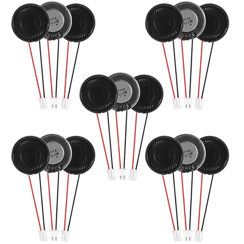 15pcs 2W 8 Ohm 28MM Mini Speaker, Round Internal Magnet Speaker for MP3 MP4 Player with 60MM Cable Length