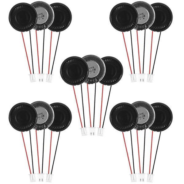 15pcs 2W 8 Ohm 28MM Mini Speaker, Round Internal Magnet Speaker for MP3 MP4 Player with 60MM Cable Length
