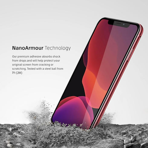 FLOLAB NanoArmour for iPhone 11 XR, Ultra Clear Anti Blue Light Blocker Screen Protector, Durable, Easy to Install