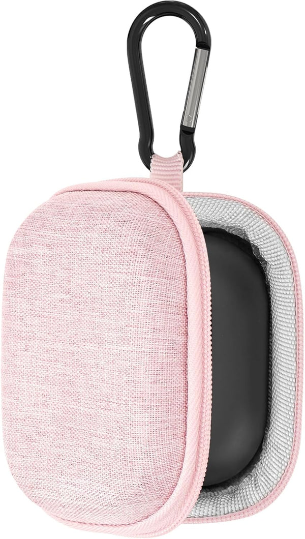 Geekria Shield Earbuds Case for Jabra Elite 10 Gen 2, 75t, 65t, Hard Shell Travel Bag with Carabiner Clip (Pink)
