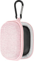 Geekria Shield Earbuds Case for Jabra Elite 10 Gen 2, 75t, 65t, Hard Shell Travel Bag with Carabiner Clip (Pink)