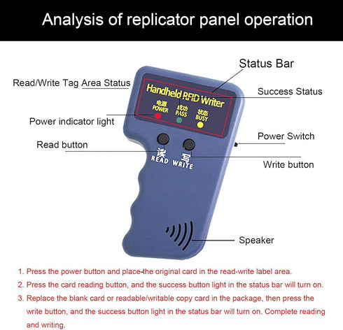 hecere T5577 Cards+5pcs T5577 RFID Handheld id Copier RFID Smart id Card Duplicator Used for id keyfobs and Keychains