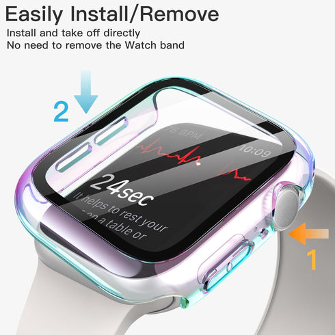 11/10 46mm, 2 Pack JETech Plated Case with Screen Protector for Apple Watch Series Metallic Luster Design, Overall