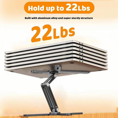 Laptop Stand with 360 Rotating Base, Metal Holder for Desk, Fits All MacBook, Laptops up to 16 inches