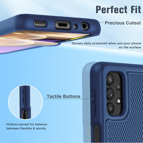 JXVM Dual Layer Protective Case for Samsung Galaxy A32-5G (6.5 inch) - Shockproof Rugged Cover with Non Slip Textured