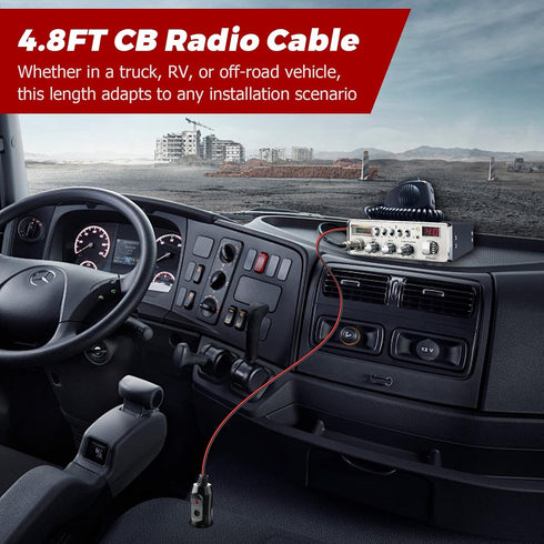 2 Pack 3 2-Wire 12V 4.8ft 16AWG Ullnosoo CB Radio Power Cord, Pin with Lighter Plug Compatible with Cobra Galaxy