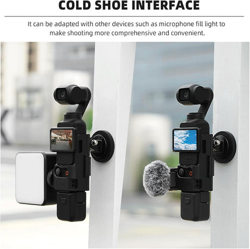 Pocket 3 Magnetic Mount, Magnet Bracket Expansion Adapter Holder with Cold Shoe for Car, Railings, Refrigerators, DJI
