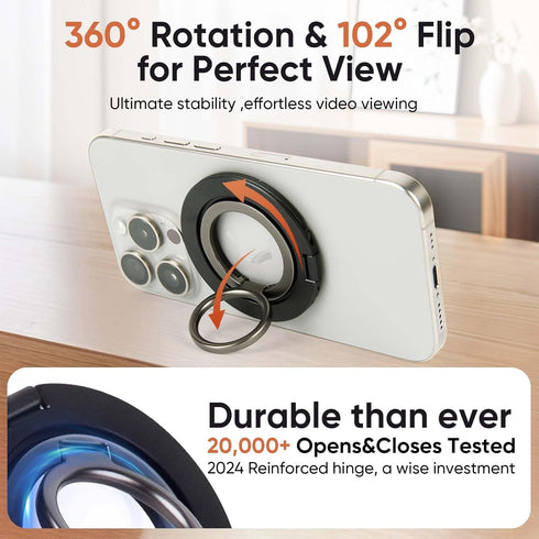 Magnetic Phone Grip for MagSafe, Two-Side Strong Magnetic Phone Ring Holder Compatible with iPhone 12 13 14 15 Series