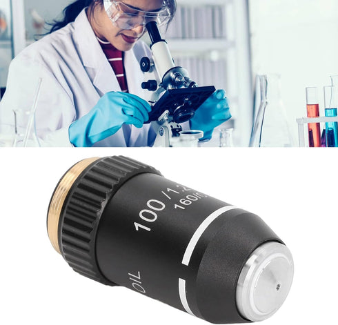 Microscope Objective Lens, 100X Magnification High Power Replacement Achromatic Lens for Borescopes