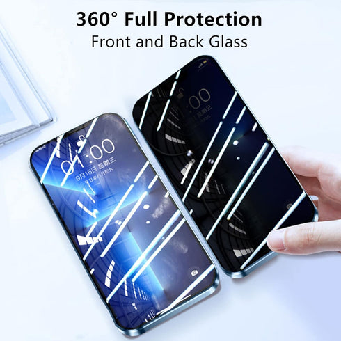 Jonwelsy Anti Peeping Case for iPhone 13 (6.1"), 360 Degree Front and Back Privacy Tempered Glass Cover