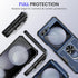 VEGO Galaxy Z Flip 5 Case - Full Body Protection, Screen Protector, Hinge Guard & 360° Ring Kickstand - Navy Blue 2023