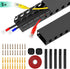 Updated Cable Raceway Kit - 77 Inch Open Slot Wire Covers for Cords, Under Desk Cable Management System (Pack 5)